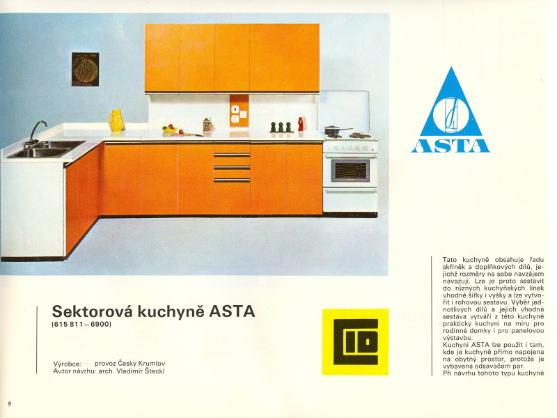 Sektorová kuchyně ASTA, Jitona – z. Český Krumlov. Archiv L. Žižkové.