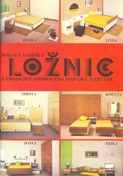 Katalog oborového podniku Nábytek – ložnice.  Archiv L. Žižkové.
