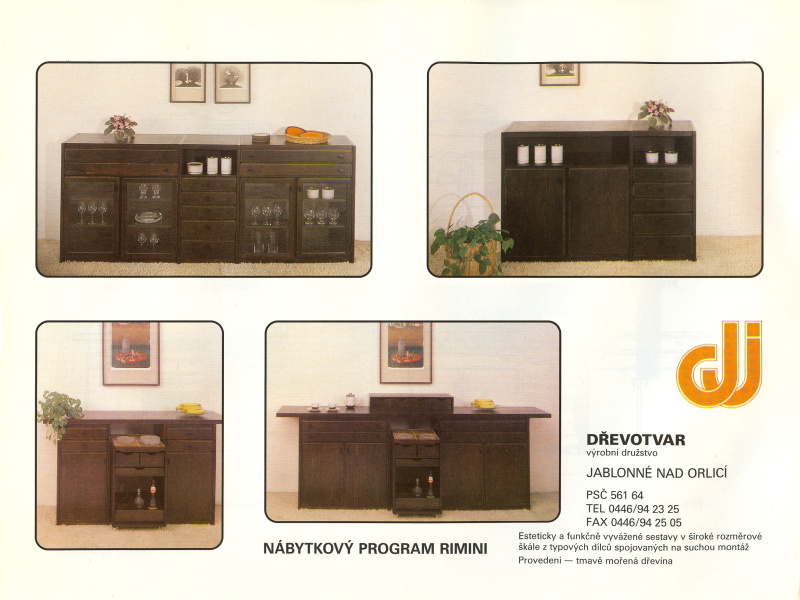 Nábytkový program RIMINI, Dřevotvar. Archiv L. Žižkové.