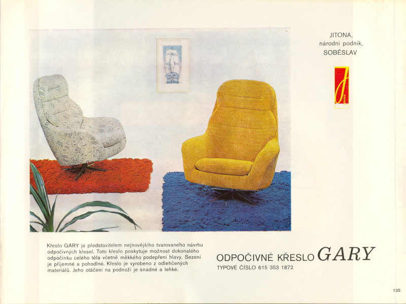 Křeslo GARY, Jitona – z. Soběslav. Archiv L. Žižkové.